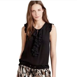 Anthropologie Maeve Hermine Black Ruffle Blouse Size 12